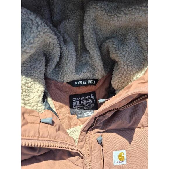 Carhartt Montana Puffer Jacket Sherpa Lined Hooded Nutmeg Womens 1X (16-18) $159 - Picture 3 of 5